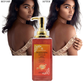 自有品牌韩国沐浴产品有机熊果苷身体去角质，亮白沐浴露，黑色皮肤