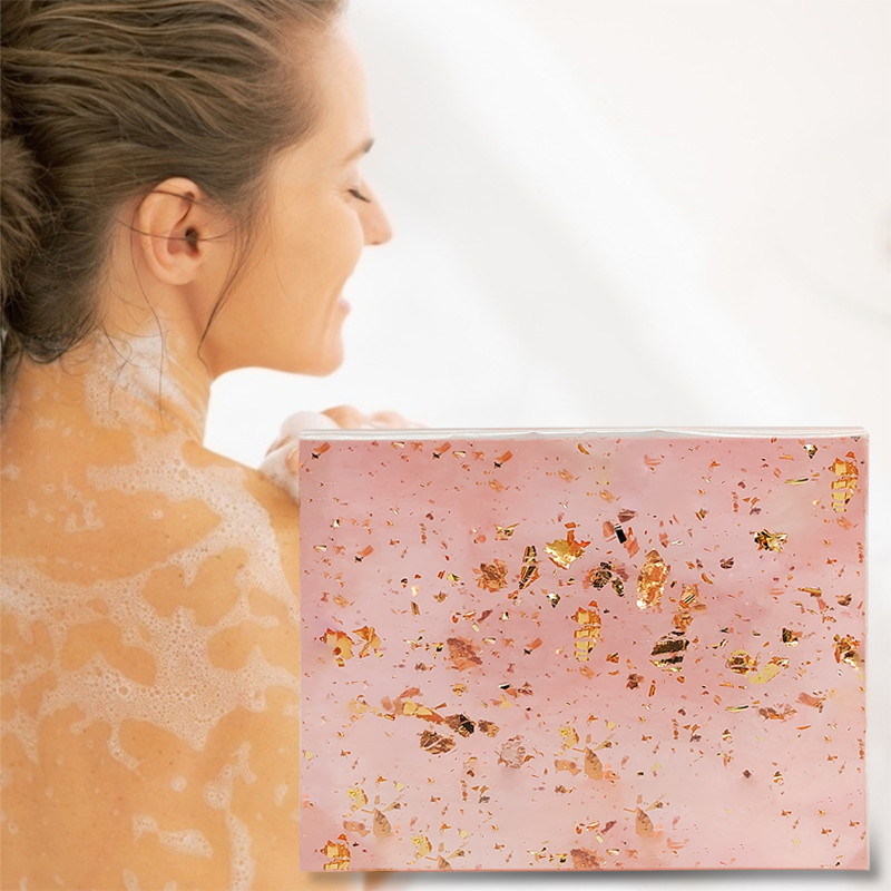 Private Label 24k Gold Organic Handmade Soap Vitamin C Skin Whitening Deep Cleaning Kojic Acid Glutathione Soap Bar