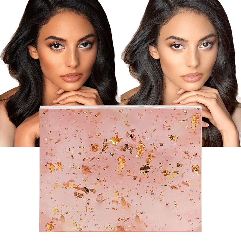 Private Label 24k Gold Organic Handmade Soap for Skin Whitening and Exfoliating Glutathione Rose Gold Soap for Black Skin