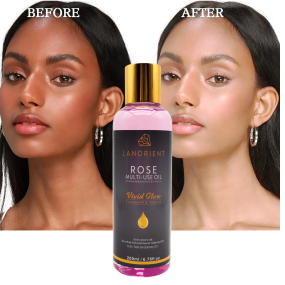 Private Label LANORIENT Vitamin C Skin Whitening Moisturizing Rose Oil Body Care Whitening Massage Oil for Women