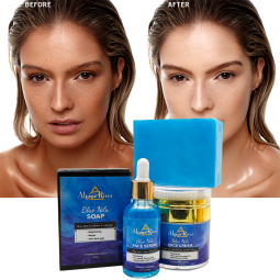 OEM Custom Logo Facial Skin Care Products Skin Whitening Cream Removing Dark Spots Serum Nila Soap Skin Care Set for Black Women