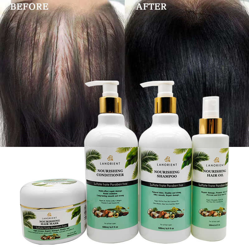 Factory Direct Sale of Natural Shampoo Vitamin Nourishing Scalp Anti-Dandruff Hair Care Set Wholesale for Black Women