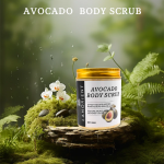 OEM Custom Logo Organic Vitamin C Skin Exfoliating Moisturizing Body Scrub Sea Salt Avocado Scrub Foe for All Skin Types