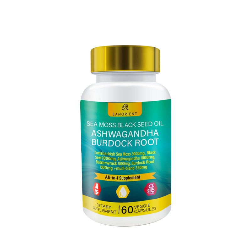 Private Label Available Organic Ron & 92 Minerals Supports Thyroid Health Immunity & Detox Vegan1000mg Sea Moss Capsules
