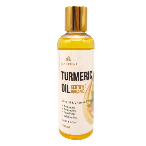 Private Label LANORIENT 100% Organic Vitamin E Skin Removing Dark Spots Lightening Turmeric Skin Care Oil for Face and Body