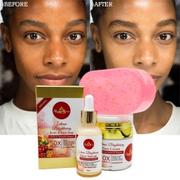 Private Label Luxury Korean Beauty Product Arbutin Skin Whitening and Exfoliating 24k Gold Soap Tomato Skin Care Set for Women