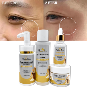 Private Label Korea Skin Care Products Organic Vitamin C Rice Facial Skin Moisturizing and Brightening Skin Care Set (New)