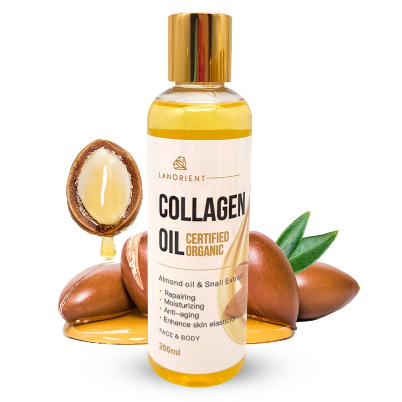 Low MOQ Custom Organic Collagen Skin Nourishing Skin Tone Lightening Face and Body Care Sweet Almond Oil for Skin Glow