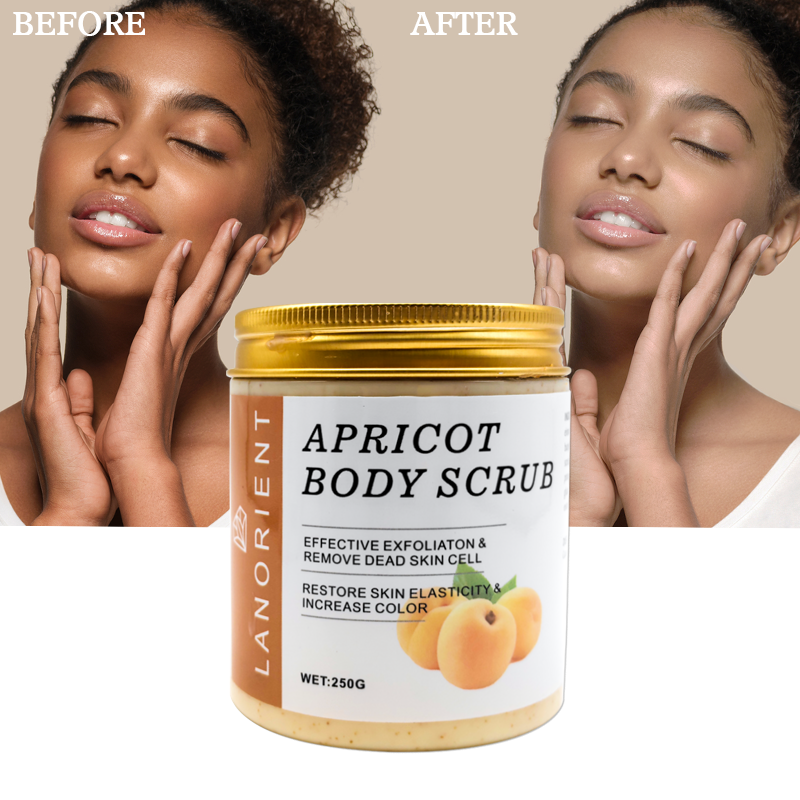 Private Label Body Scrub Natural Body Care Whitening Exfoliator Organic Deep Cleanse Apricot Body Scrub for Women
