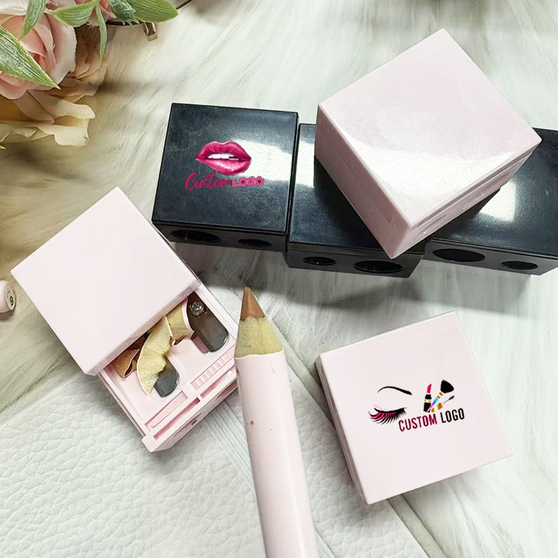 Pencil Sharpener Factory - Blade Dual Holes Sharpener with Cleaner for Eyebrow Eyeliner