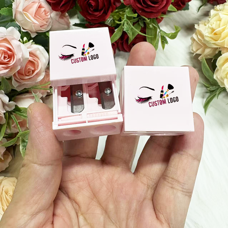 Pencil Sharpener Supplier - Pink Black Eyebrow Lipliner Double Hole Cosmetics