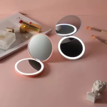 Led Mirror Manufacturer - Custom Logo Portable Foldable Small Hand Held Anti Fog