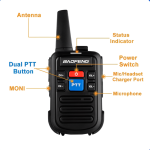 Mini Walkie Talkie Factory - Baofeng BF-C50 USB-C Dual PTT
