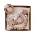 Baby Teething Set Factory - Wood Pacifier Clip Chain
