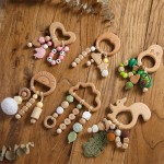Teething Toy Factory - Wooden Squirrel Beaded Avocado