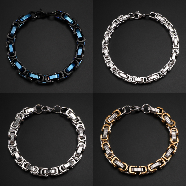 Men's Bracelet Manufacturer - Trendy Pearl Titanium Steel Four-Sided