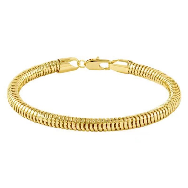 Men's Bracelet Factory - Snake Bone Chain 18K Gold Plated Fashion