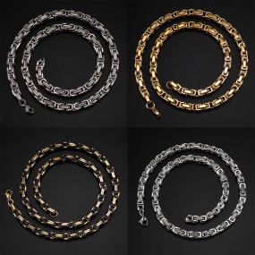 Men's Necklace Factory - Stainless Steel Hip-Hop Byzantine Imperial