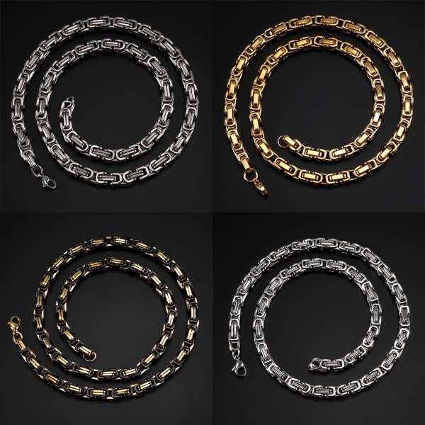 Men's Necklace Factory - Stainless Steel Hip-Hop Byzantine Imperial