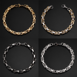 Men's Bracelet Supplier - Byzantine Imperial Stainless Steel Hip-Hop