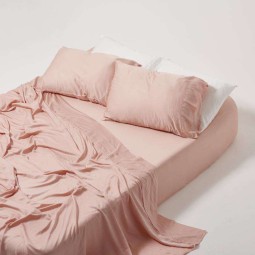 Bamboo Sheet Set Factory - Luxury Shiny Pink Sateen