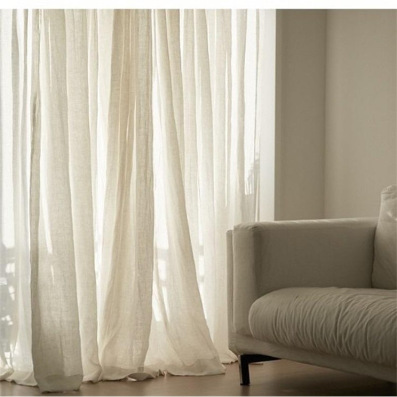 Linen Curtain Factory - Luxury Sheer Hemp Living Room