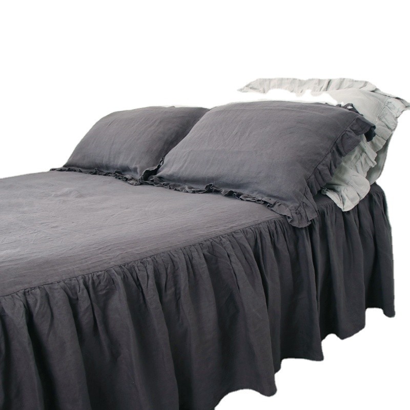Linen Bed Skirt Manufacturer - European Flax Long Ruffles