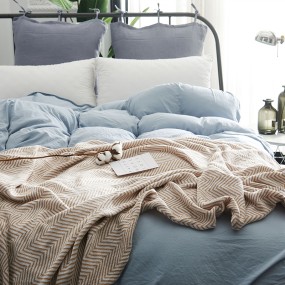 Sofa Blanket Supplier - Cozy Herringbone Pattern