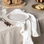 Linen Napkins Factory - White Ruffle Edge Customised