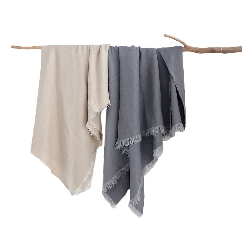 Linen Blanket Supplier - Premium Washed Grey Beach Weighted