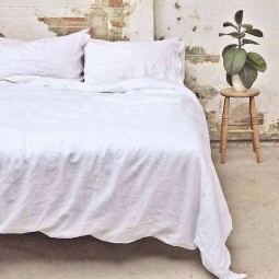 Linen Flat Sheet Manufacturer - White Washed Pure Hotel