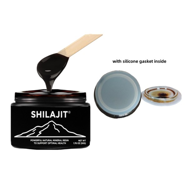 100%纯喜马拉雅黄腐酸Shilajit树脂草药提取物在瓶矿物质补充剂