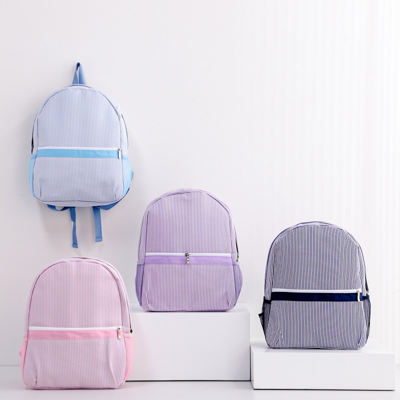 Seersucker Backpack Factory - Preppy School Bag