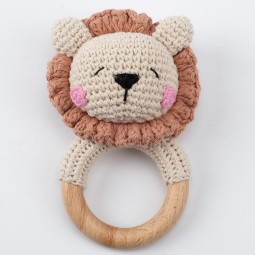 Crochet Rattle Supplier - Animal Wooden Ring