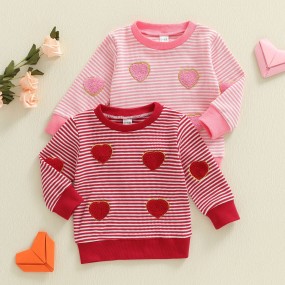Valentine Sweatshirt Factory - Heart Embroidery Long