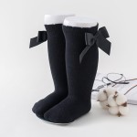 Below Knee Socks Factory - Solid Color Bow