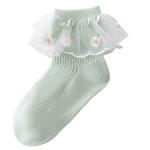 Cotton Socks Manufacturer - Embroidered Lace Trim
