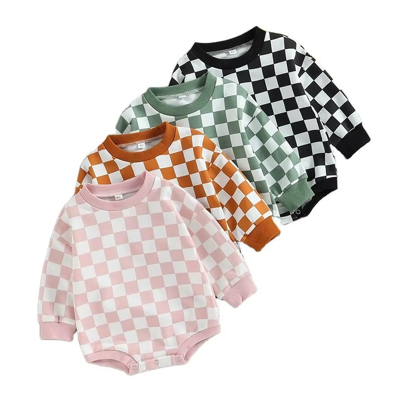 Checkered Romper Supplier - Retro Oversized Sweatshirt