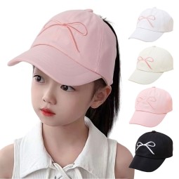 Ponytail Hat Supplier - Embroidered Bow Visor