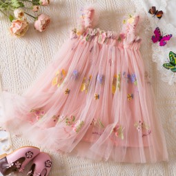Girls Dress Supplier - 3D Embroidery Flower
