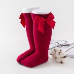 Below Knee Socks Factory - Solid Color Bow