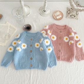 Baby Cardigan Supplier - Handmade Daisy Flower