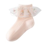 Cotton Socks Manufacturer - Embroidered Lace Trim