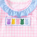 Easter Romper Factory - Smocked Bunny Ruffle