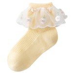 Cotton Socks Manufacturer - Embroidered Lace Trim