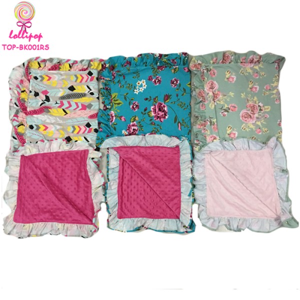 Floral Blanket Manufacturer - Ruffle Trim Fleece