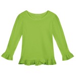 Children Shirts Factory - Ruffle-hem Long-sleeve