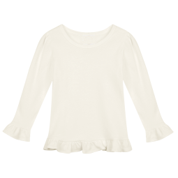 Children Shirts Factory - Ruffle-hem Long-sleeve