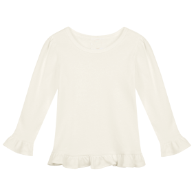 Children Shirts Factory - Ruffle-hem Long-sleeve