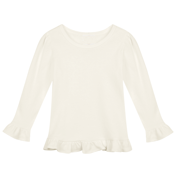 Children Shirts Factory - Ruffle-hem Long-sleeve